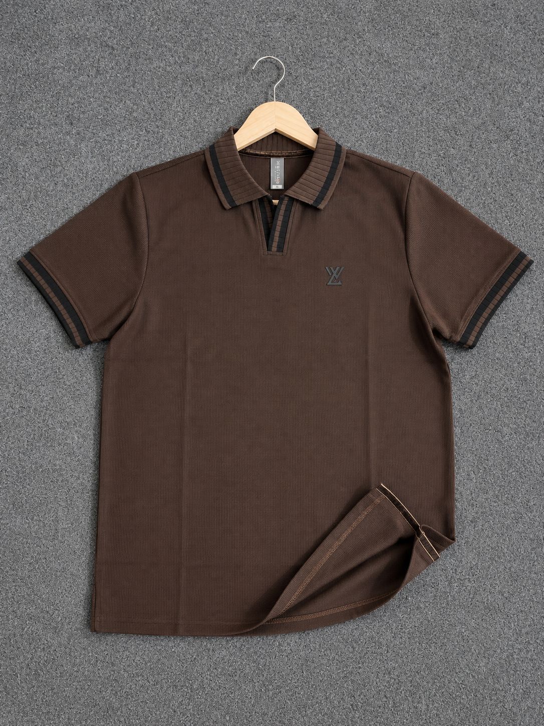 mens waffel 2 Men’s Waffle Polo Shirt – Stylish & Comfortable Casual Wear - Image 1